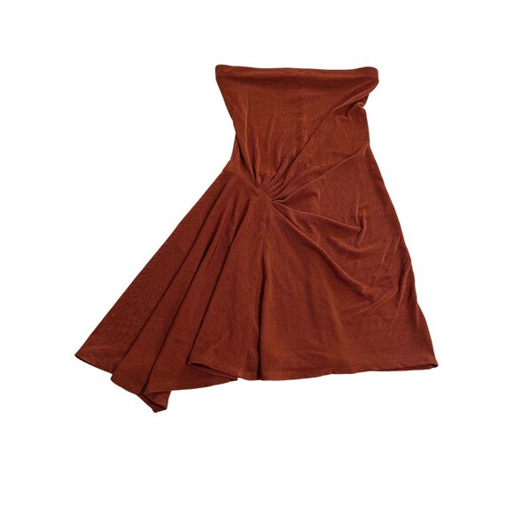Venroy Jersey Strapless Mini Dress in Brick - Picture 1 of 4